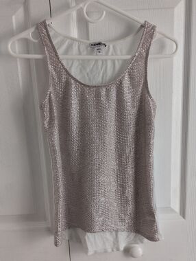 Express Metallic Gold-Silver Tank Top